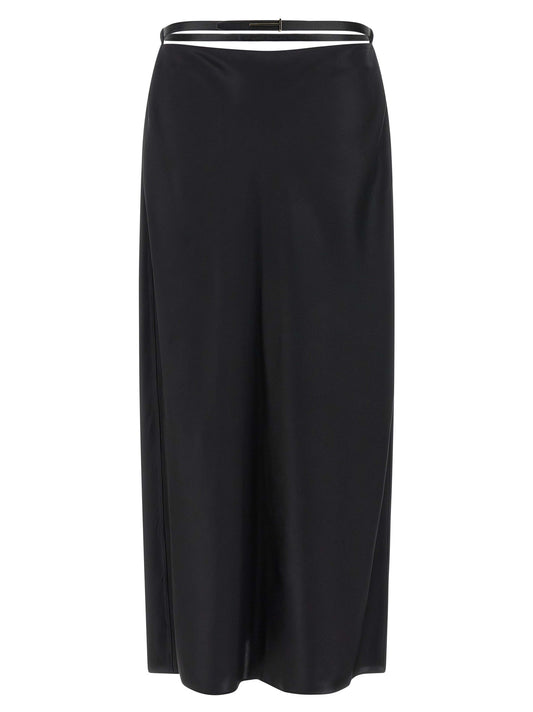 Tom Ford Black Silk Midi Skirt
