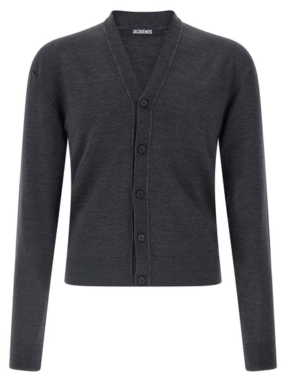 Jacquemus Gray Merino Wool Cardigan