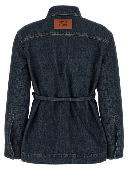 Fendi Blue Cotton Denim Jacket