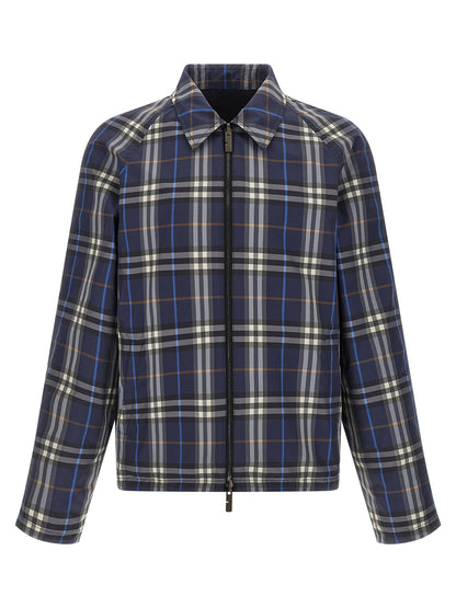 Burberry Blue Cotton Full-Length Jacket