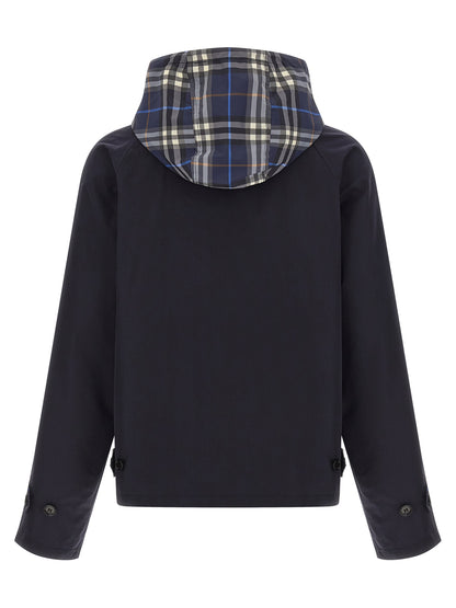 Burberry Blue Cotton Full-Length Jacket