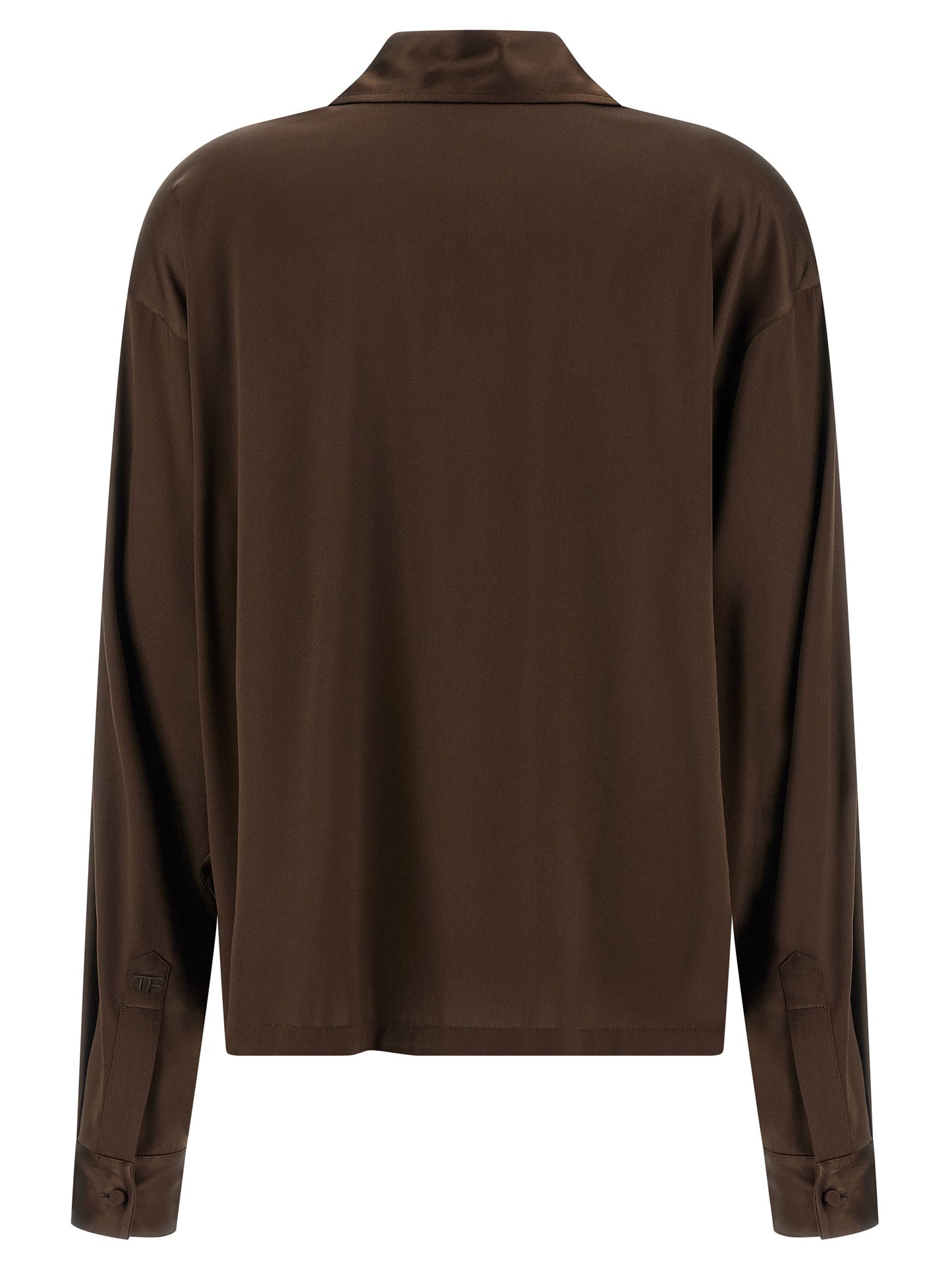 Tom Ford Brown Silk Polo Shirt