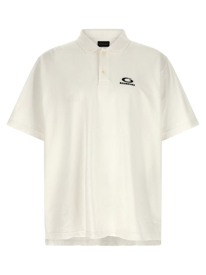 Balenciaga White Cotton Polo Shirt
