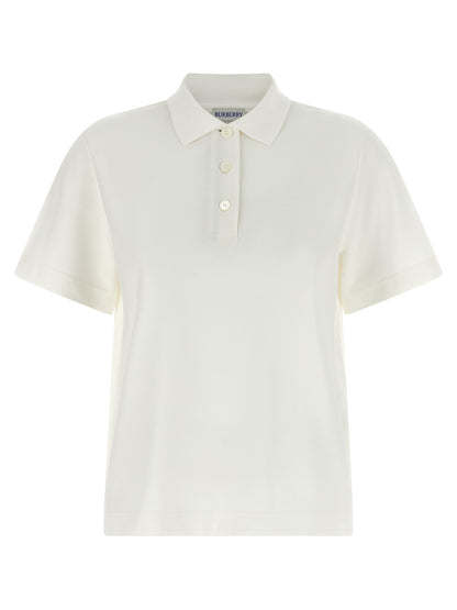 Burberry White Cotton Polo Shirt