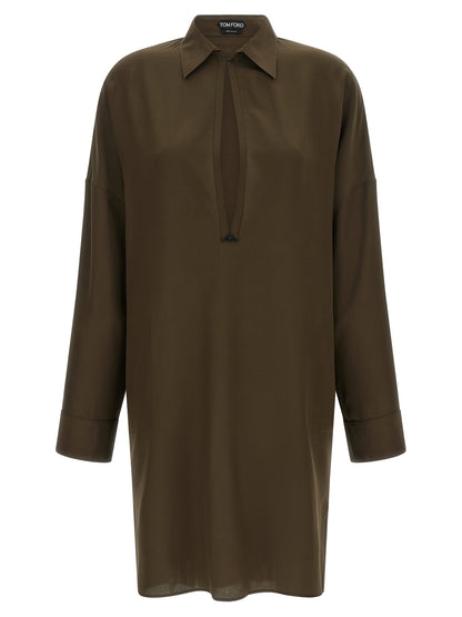 Tom Ford Bicolor Silk Midi Dress