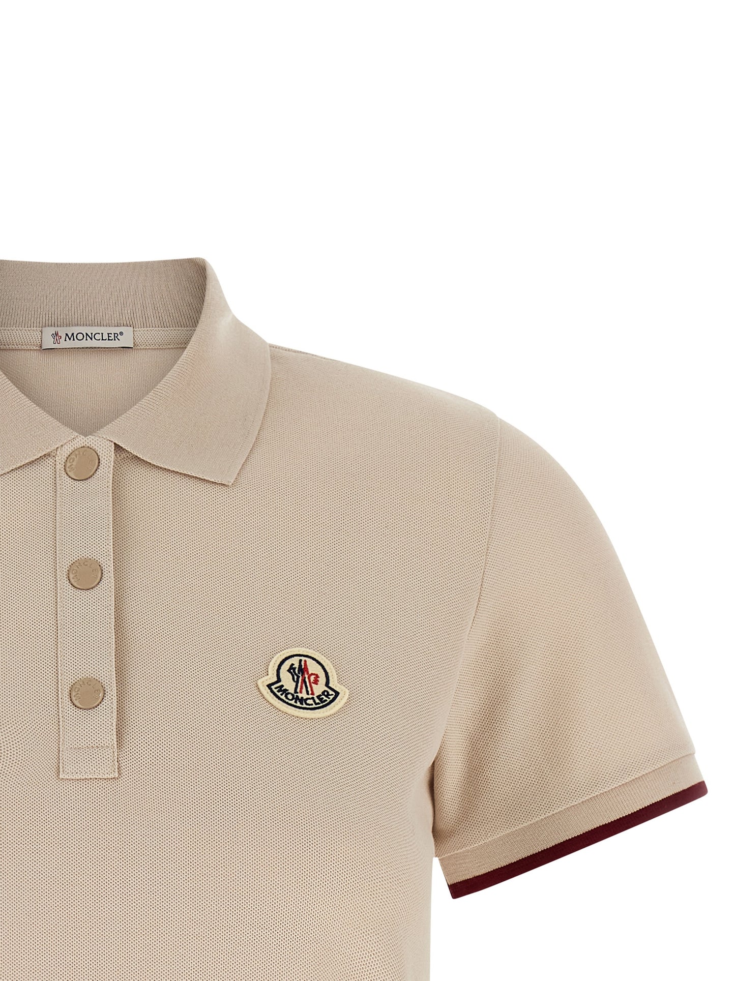 Moncler Beige Cotton Polo Shirt