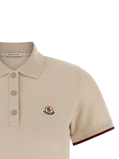 Moncler Beige Cotton Polo Shirt