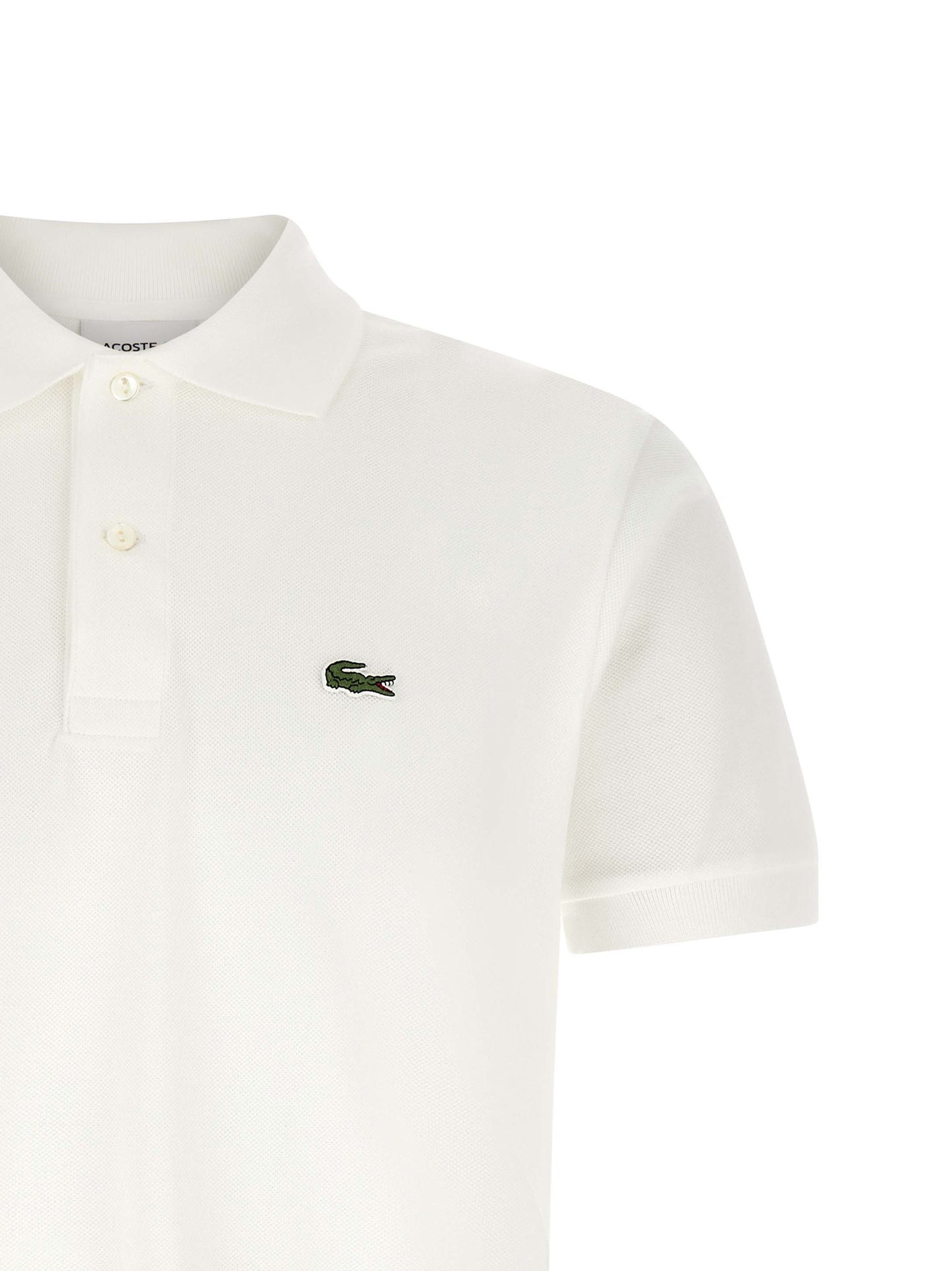 Lacoste White Cotton Polo Shirt