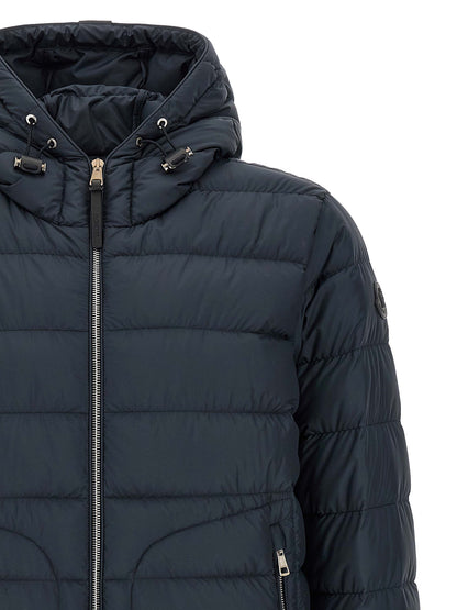 Moncler Blue Polyester Full-Length Jacket