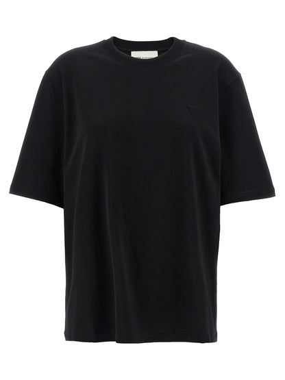 Ami Paris Black Cotton T-Shirt