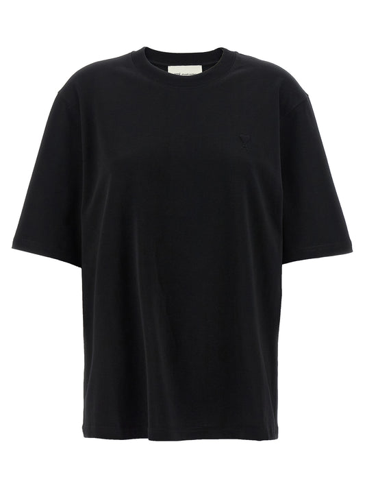 Ami Paris Black Cotton T-Shirt