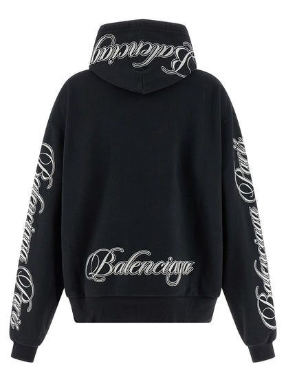 Balenciaga Black Cotton Hoodie