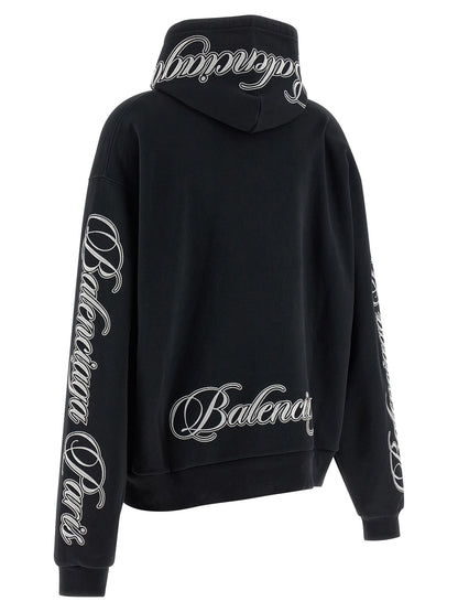 Balenciaga Black Cotton Hoodie