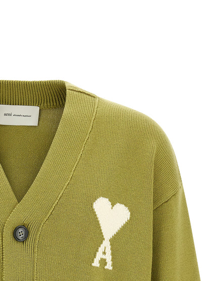 Ami Paris Bicolor Wool Cardigan