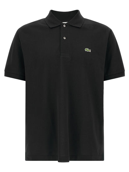 Lacoste Black Cotton Polo Shirt