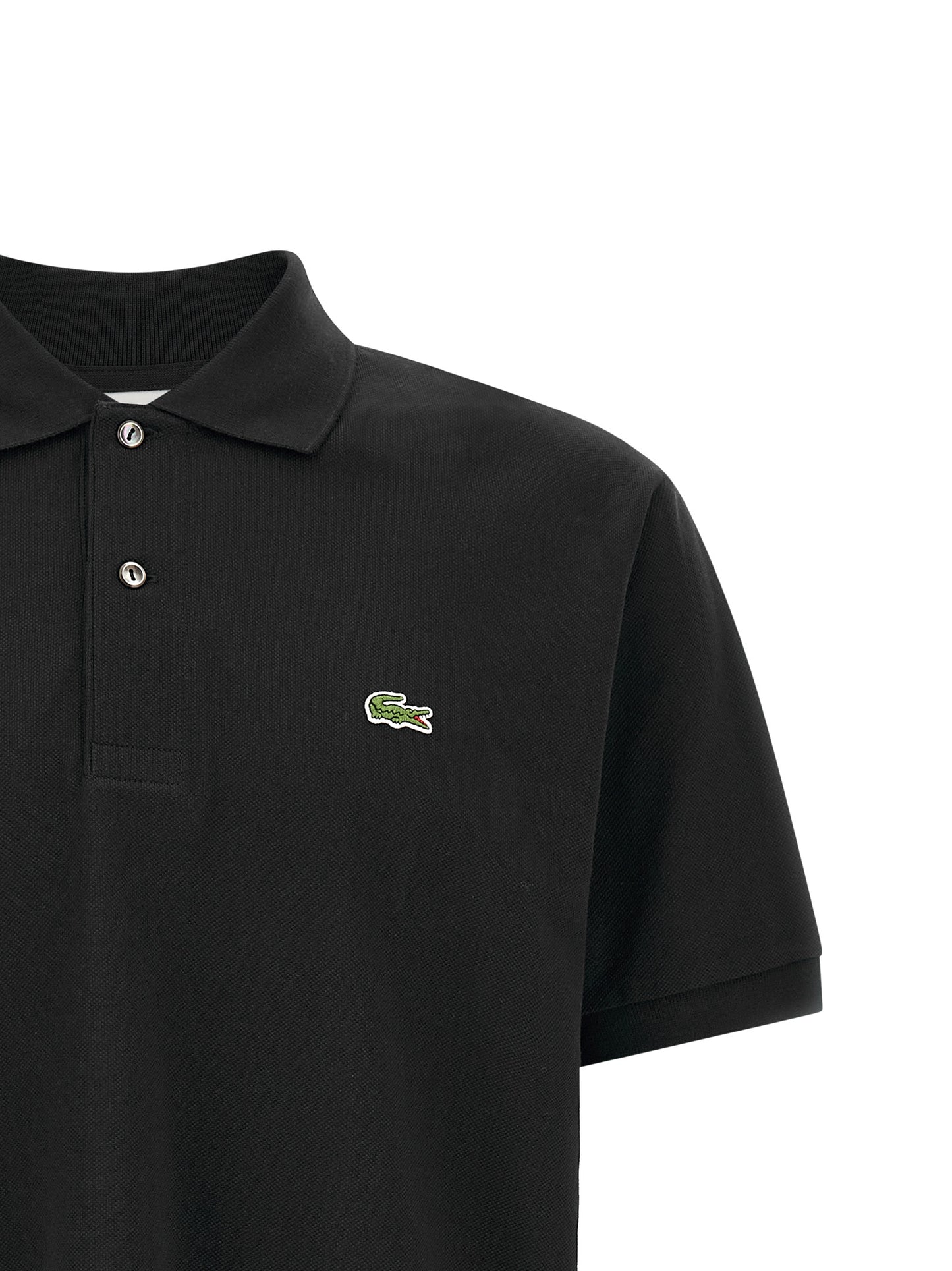 Lacoste Black Cotton Polo Shirt