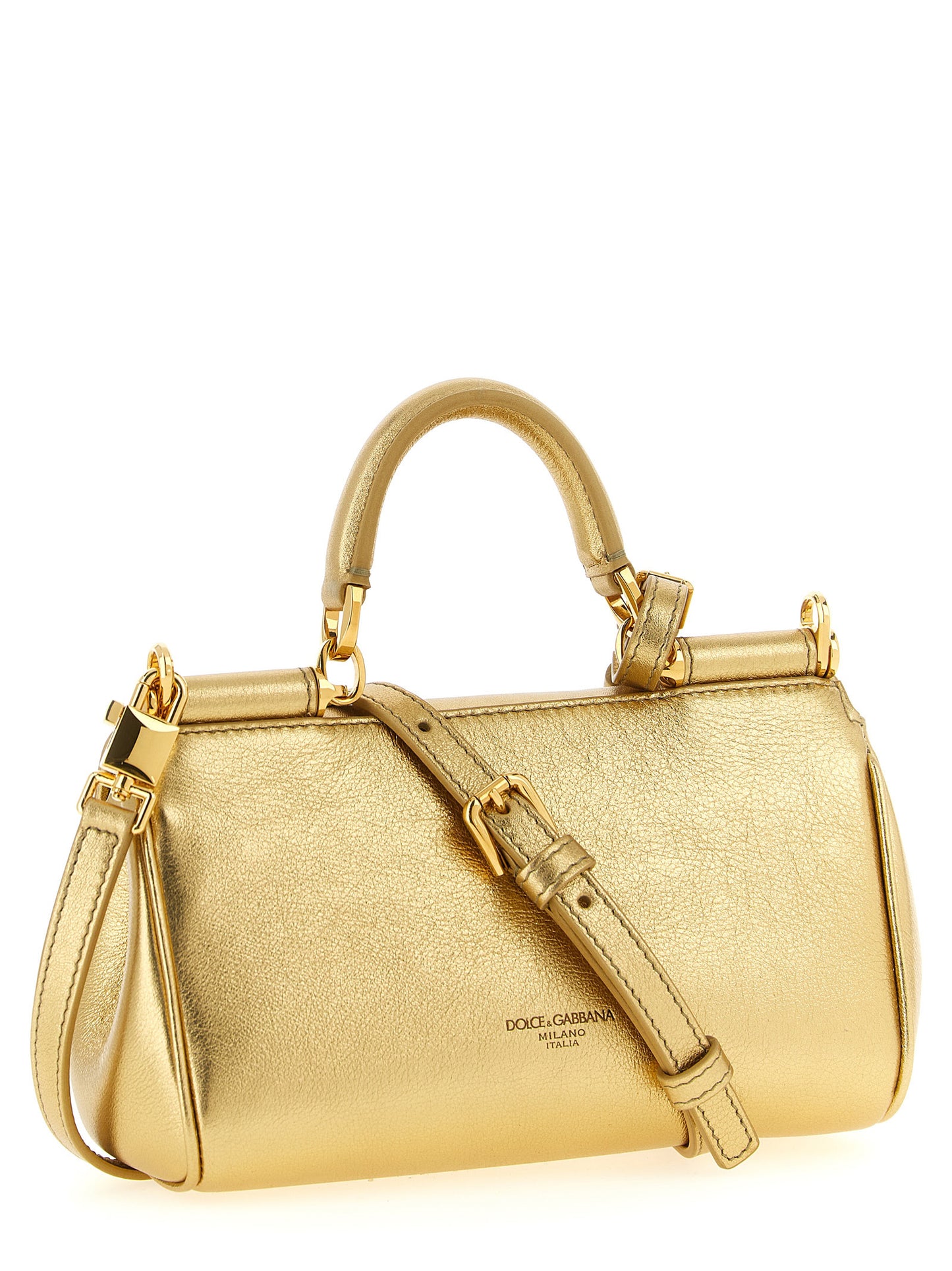 Dolce & Gabbana Gold Calfskin Handbag