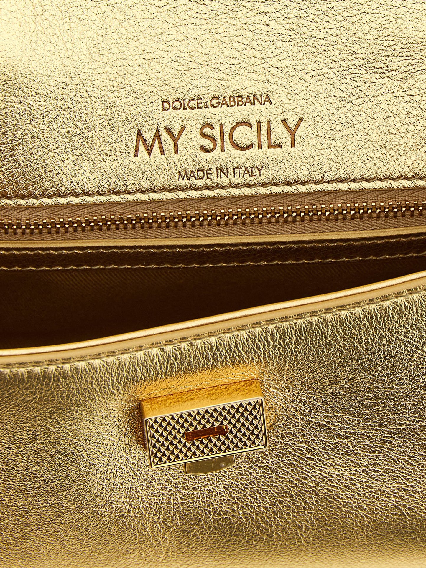 Dolce & Gabbana Gold Calfskin Handbag
