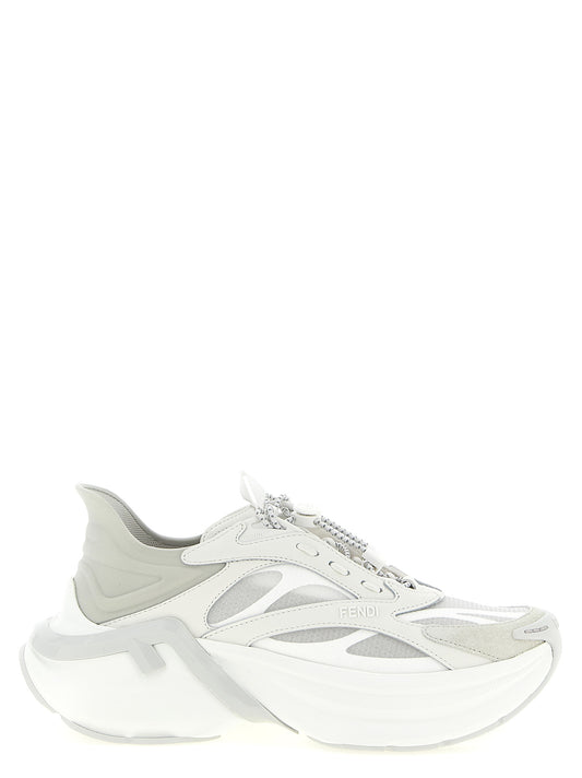 Sneakers Fendi F-Light Gris Cuir de Veau – Authentique | HBPS Fashion