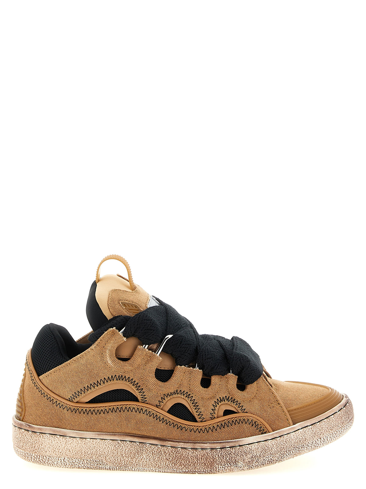 Baskets Lanvin homme Curb en coton marron – LA-331522