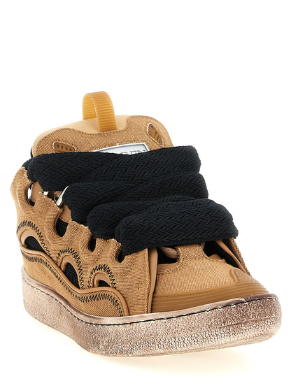 Baskets Lanvin homme Curb en coton marron – LA-331522