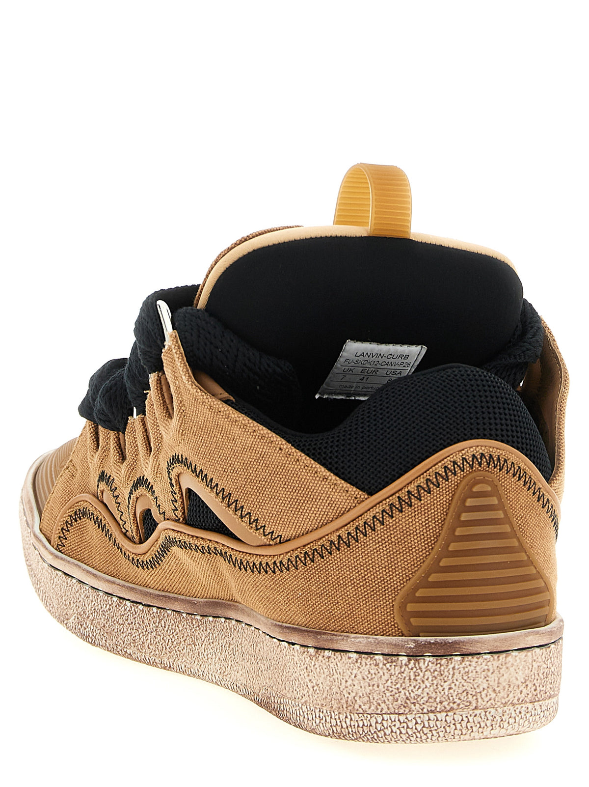 Baskets Lanvin homme Curb en coton marron – LA-331522