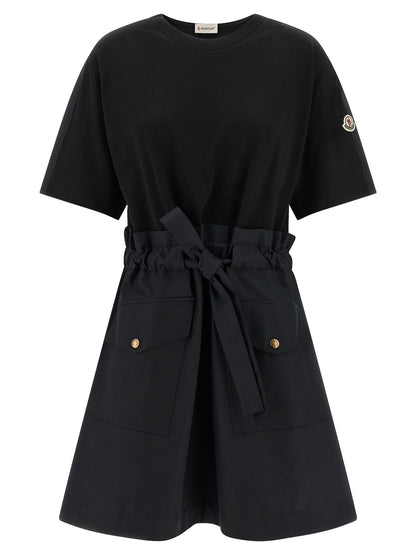 Moncler Black Cotton Short Dress