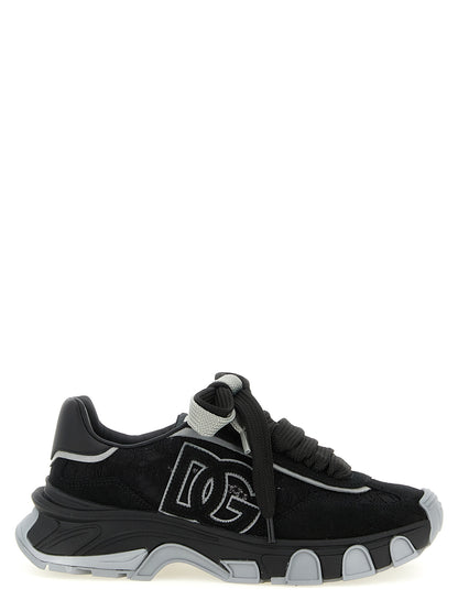 Dolce & Gabbana Black Polyamide Athletic Sneakers