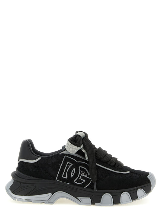 Dolce & Gabbana Black Polyamide Athletic Sneakers