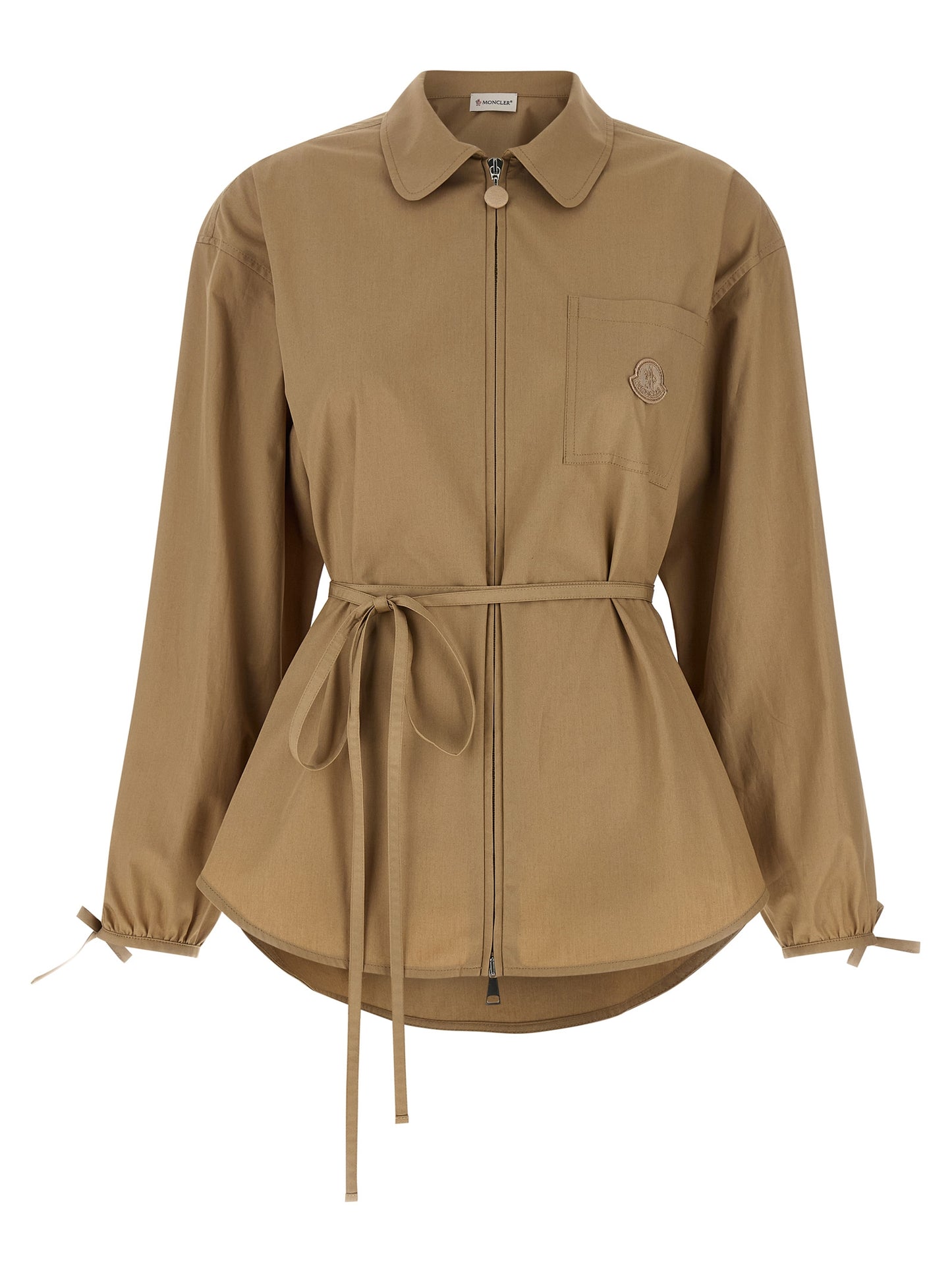 Moncler Beige Cotton Full-Length Jacket