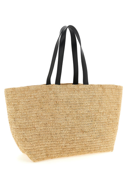 Ami Paris Beige Calfskin Tote Bag