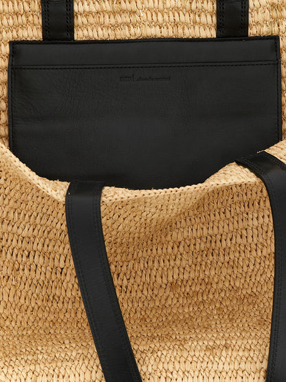 Ami Paris Beige Calfskin Tote Bag