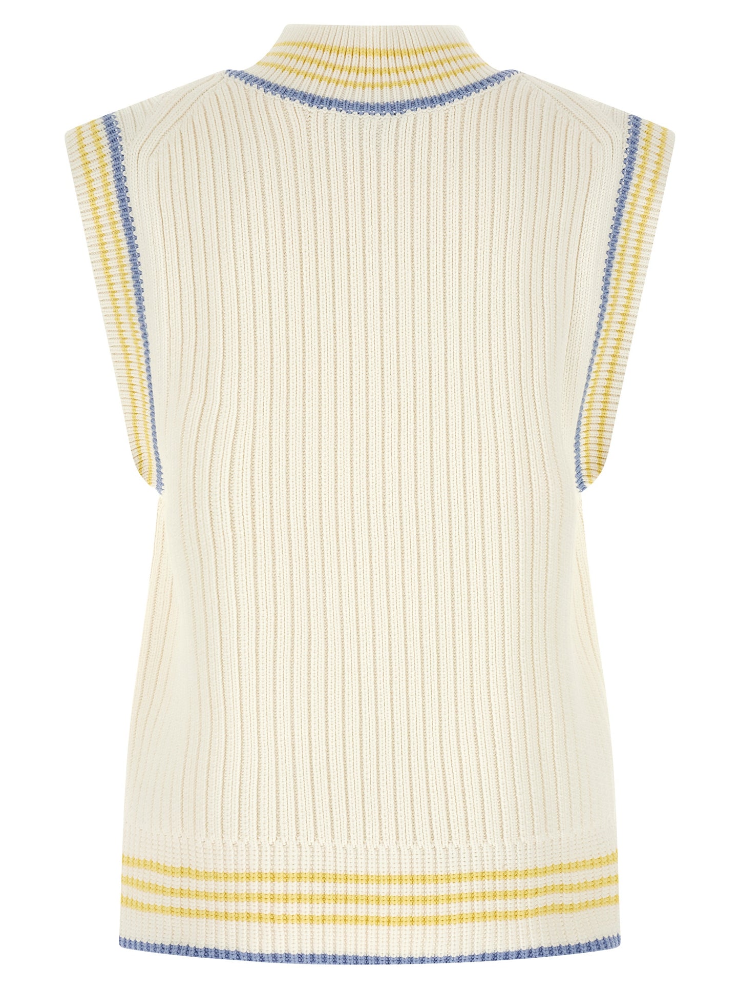 Lacoste White Cotton Sleeveles Sweater