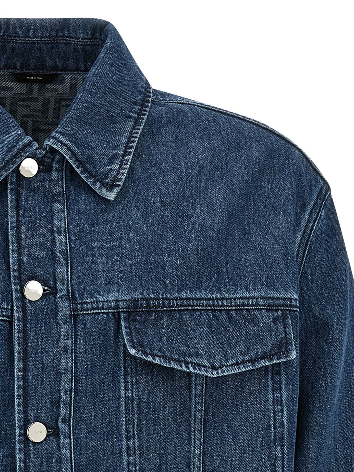 Fendi Blue Cotton Denim Jacket