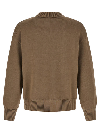 Ami Paris Beige Wool Cardigan
