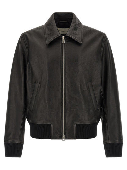 Ami Paris Black Lamb Leather Leather Jacket