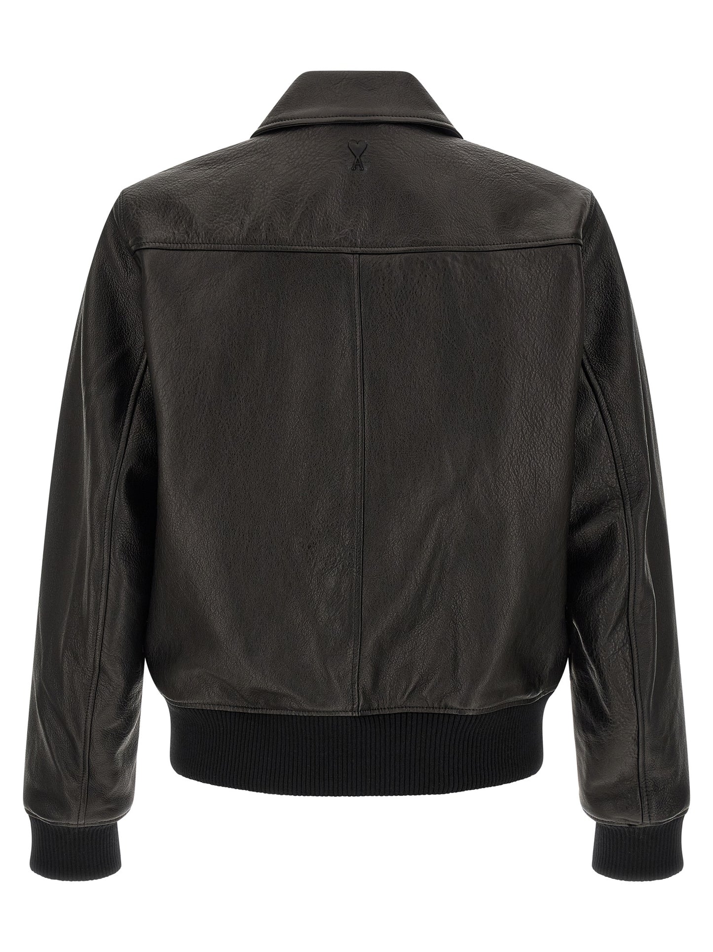 Ami Paris Black Lamb Leather Leather Jacket