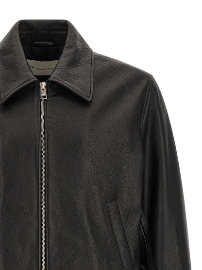 Ami Paris Black Lamb Leather Leather Jacket