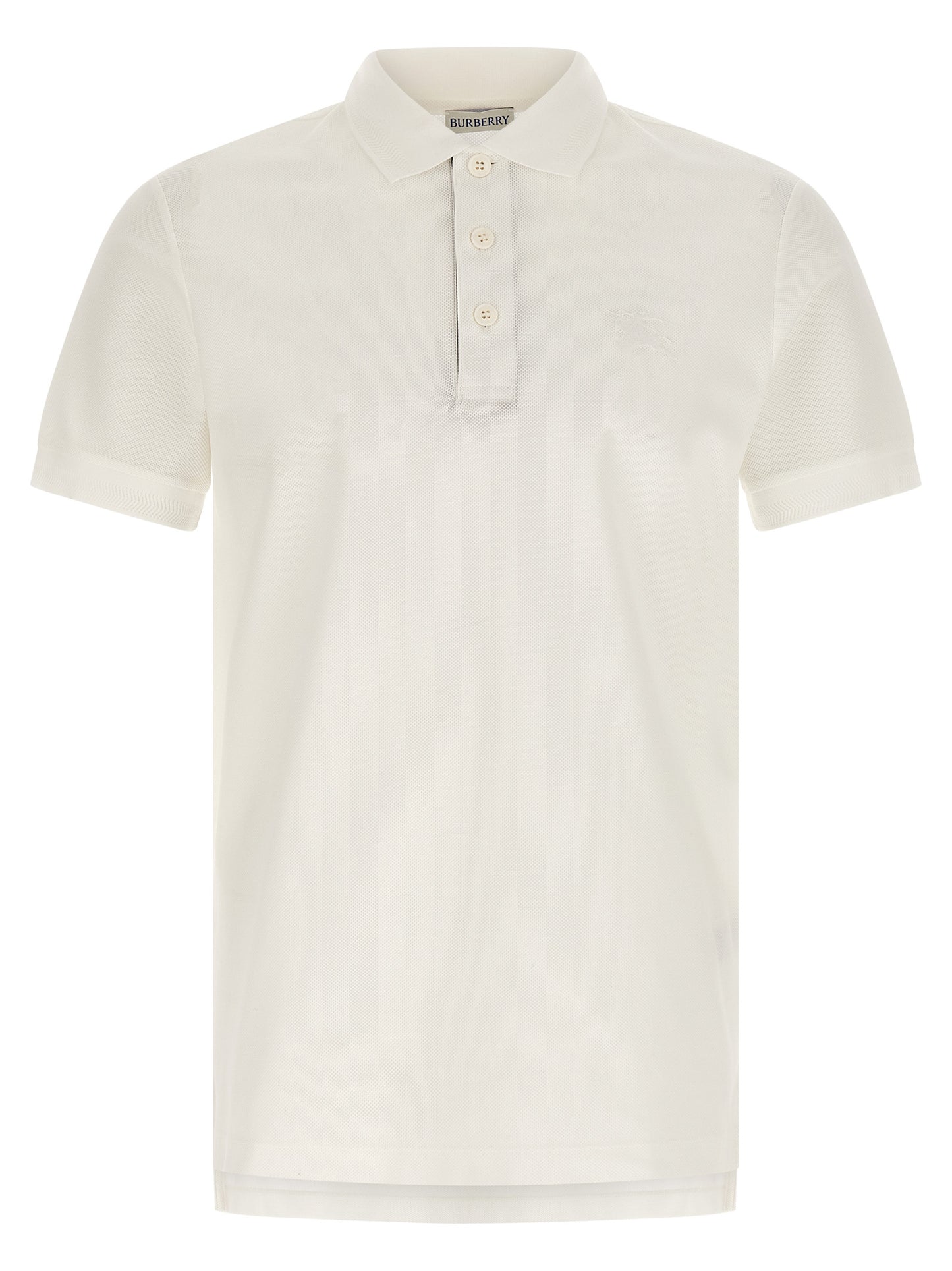 Burberry White Cotton Polo Shirt
