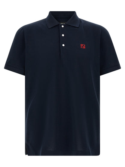 Fendi Blue Cotton Polo Shirt
