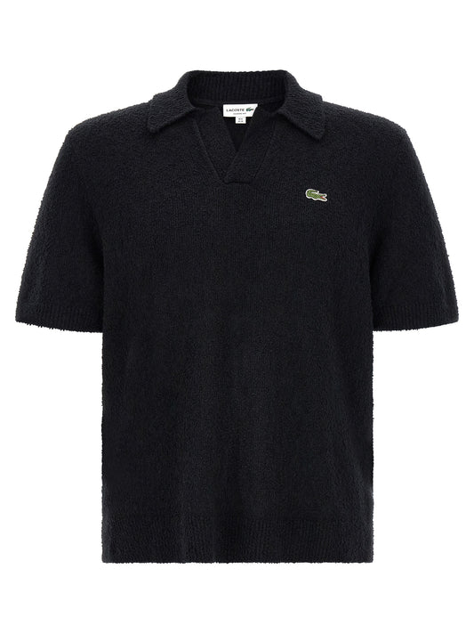 Lacoste Black Cotton Polo Shirt
