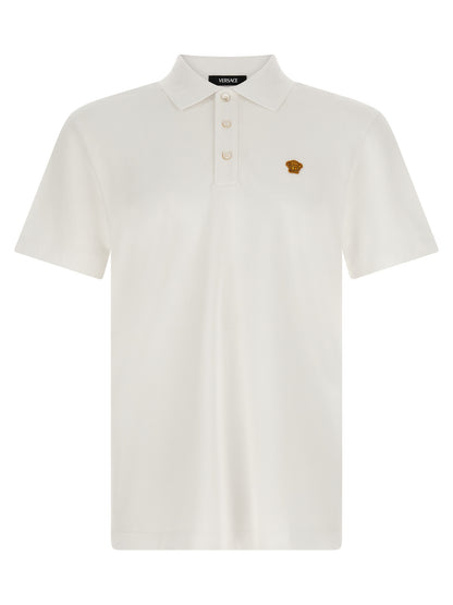 Versace White Cotton Polo Shirt