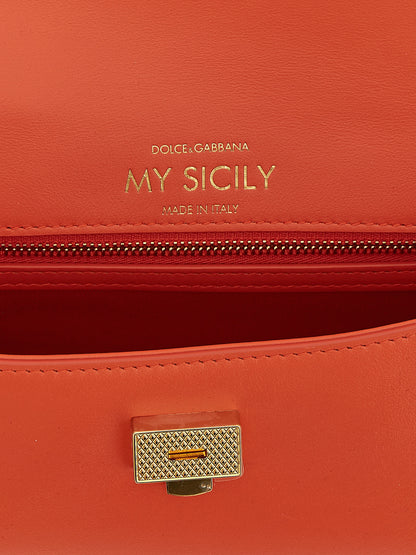 Dolce & Gabbana Orange Calfskin Handbag