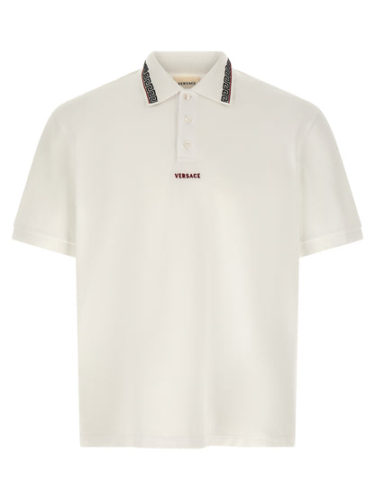 Versace White Cotton Polo Shirt