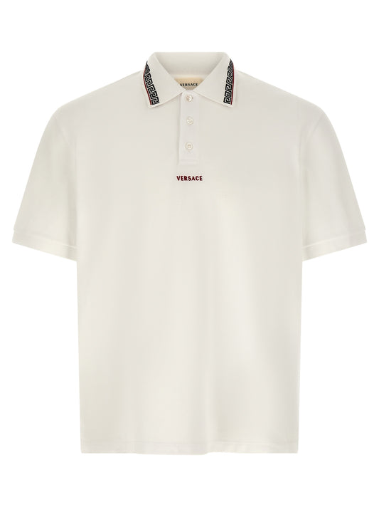 Versace White Cotton Polo Shirt