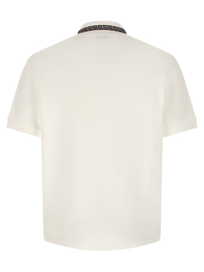 Versace White Cotton Polo Shirt