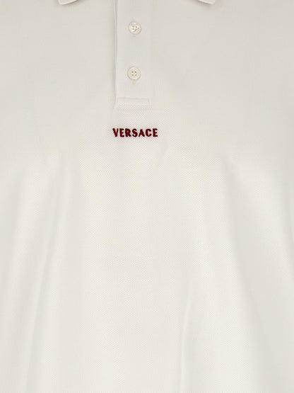 Versace White Cotton Polo Shirt
