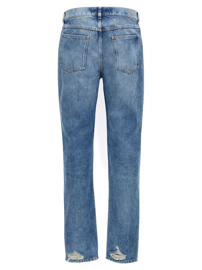 Jean Givenchy homme coupe droite en coton bleu – GI-302734