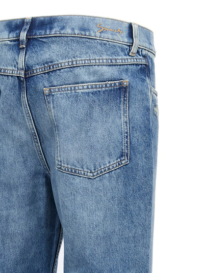 Jean Givenchy homme coupe droite en coton bleu – GI-302734