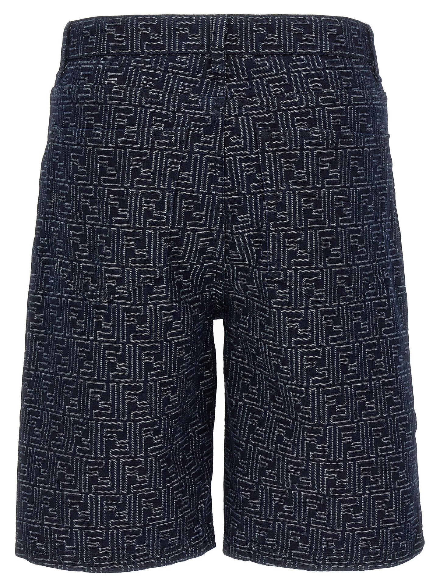 Fendi Blue Cotton Bermuda Shorts